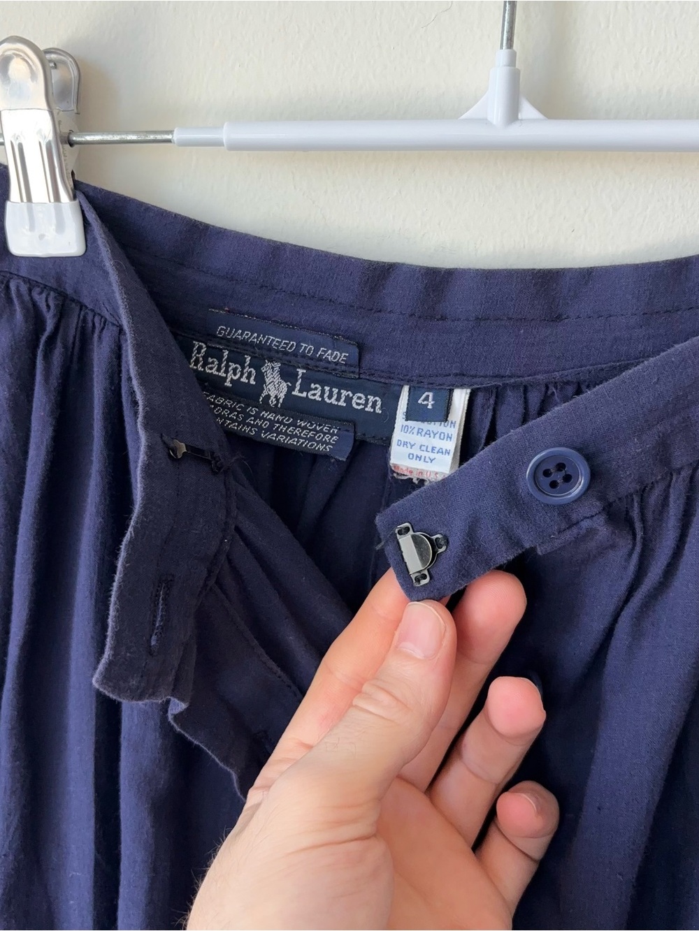 Ralph Lauren Deep Navy Button-Front Midi Skirt - Picture 7 of 16